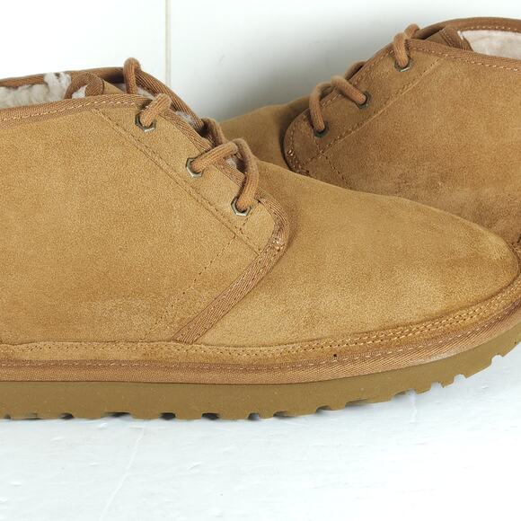 UGG Men's Neumel US 12 Chestnut Suede Sheepskin Lined LaceUp Ankle Chukka Boots - Picture 16 of 16
